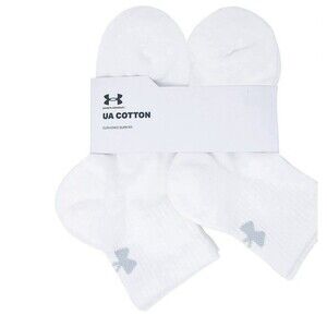 Under Armour UA CUSHIONED Quarter White Socks 6 Pack MENS 8.5-13 WOMEN 10-14 NEW